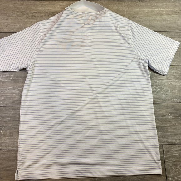 Nike Golf Tour Performance Dri Fit Polo XL White Blue Stripe Valhalla 2014 PGA - Picture 6 of 7